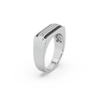 Guru Jewel's Round Diamond And Black Stone Studded Stunning Silver Ring For Him