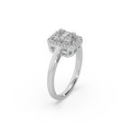 Devastating 925 Silver And Round Diamond Studded Ladies Ring For Her