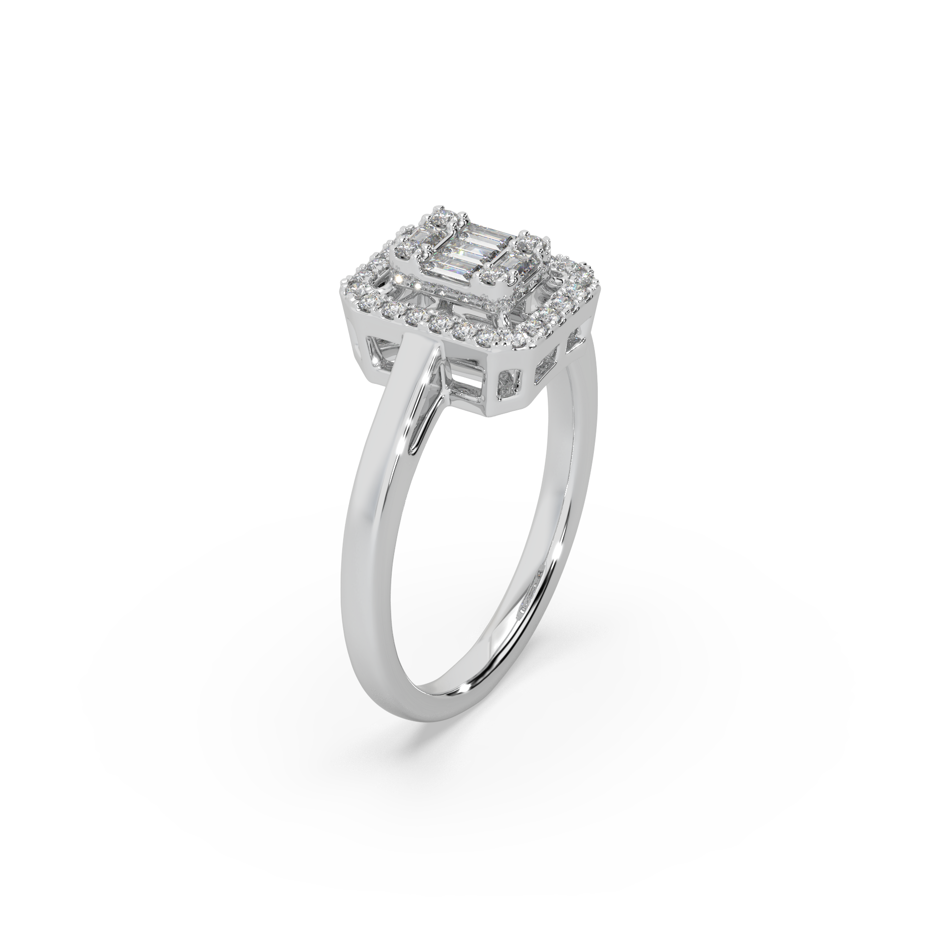 Devastating 925 Silver And Round Diamond Studded Ladies Ring For Her