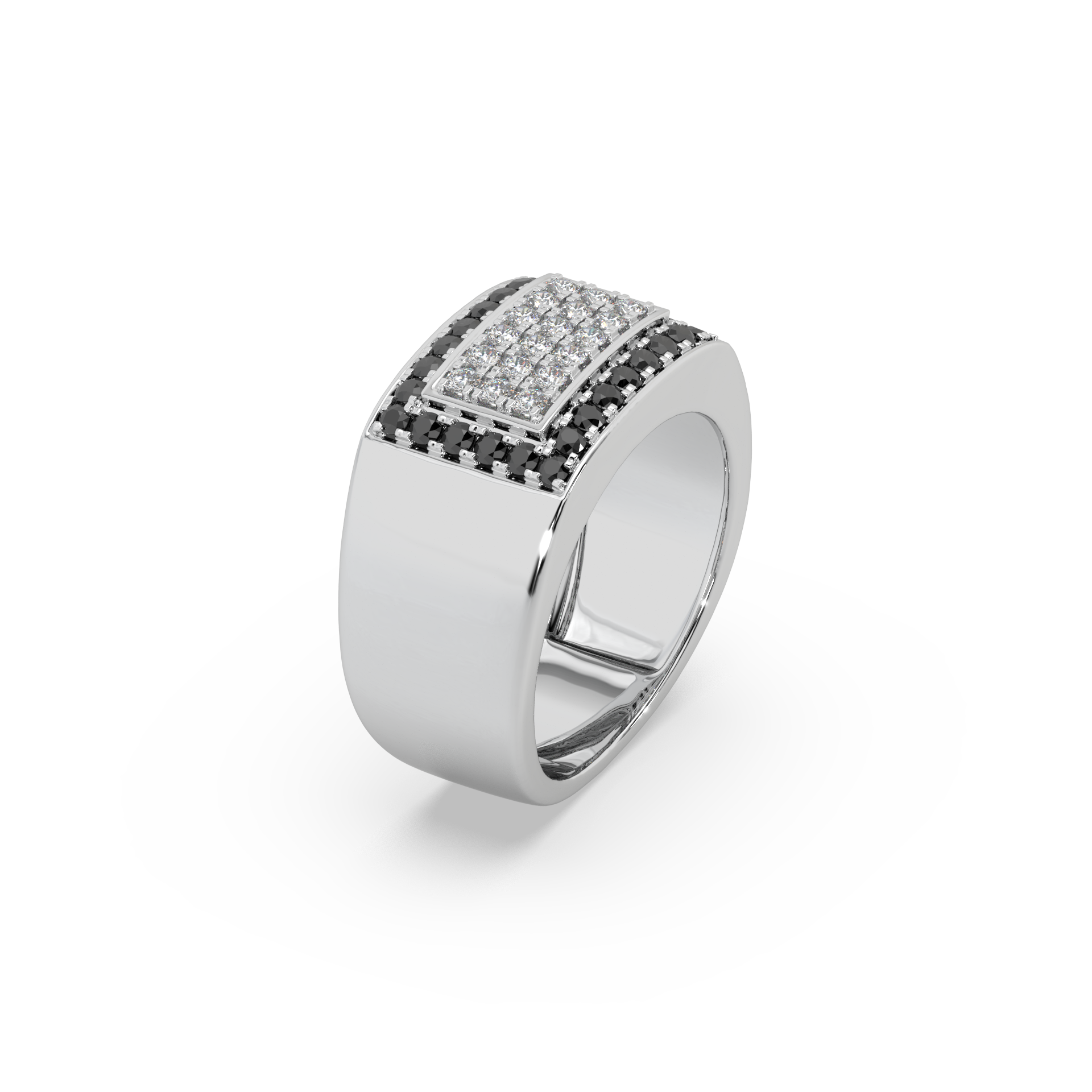 Guru Jewel's Round Diamond And Black Stone Studded Ring For Him