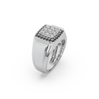 Black Diamond 925 Silver With Diamond Studded Gents Ring For Him
