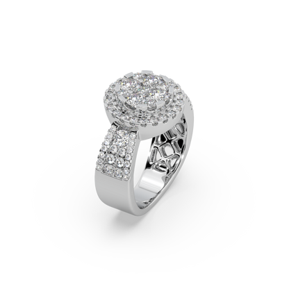 Captivating 925 Silver And Diamond Studded Ladies Ring For Her