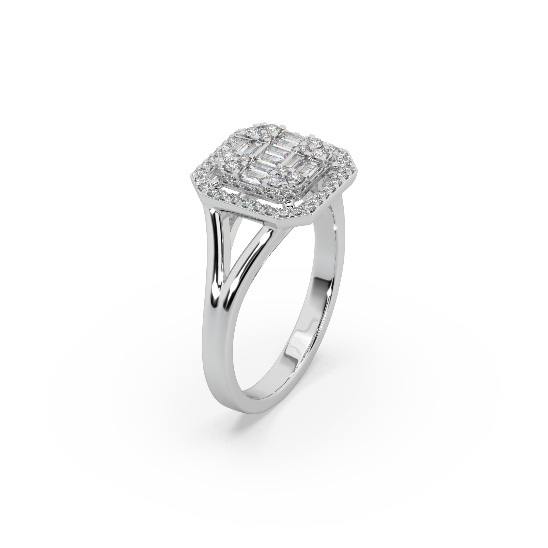 Wonderful 925 Silver And Round Diamond Studded Ladies Ring For Her