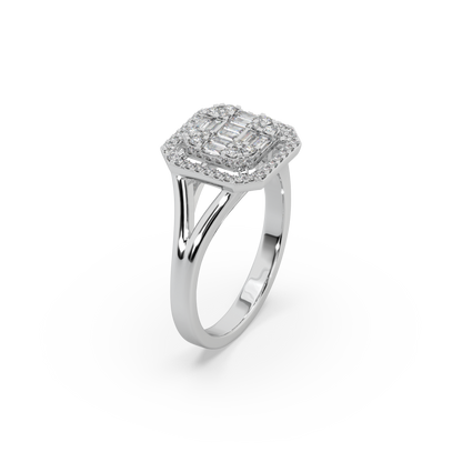 Wonderful 925 Silver Moissanite Studded Ladies Ring For Her