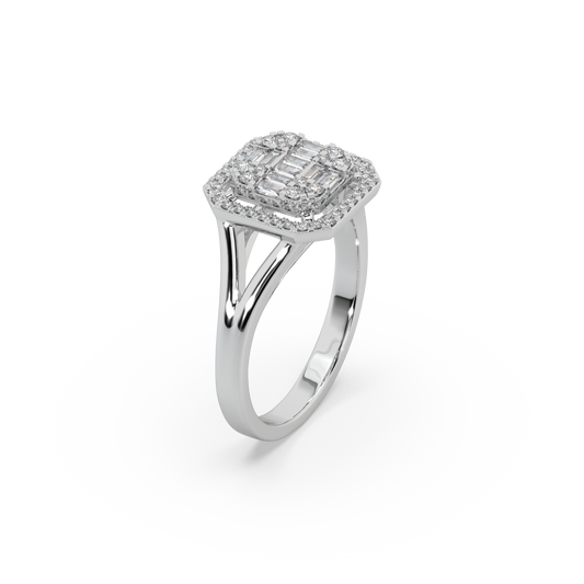 Wonderful 925 Silver Moissanite Studded Ladies Ring For Her