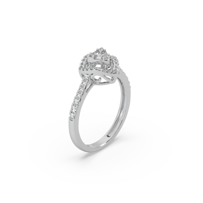 Guru Jewel's Round Diamond Studded Astonishing Silver Ring For Her