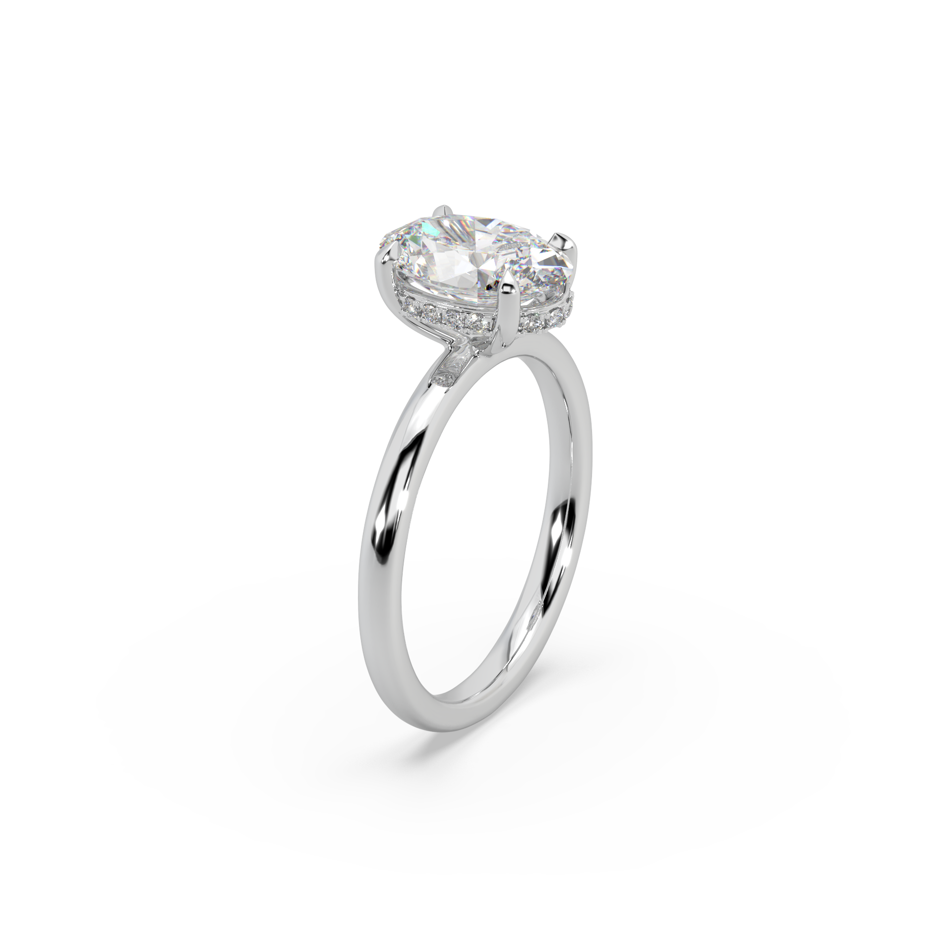 Exclusive 925 Silver 3.42 CT Owal Diamond Studded Ladies Ring For Her