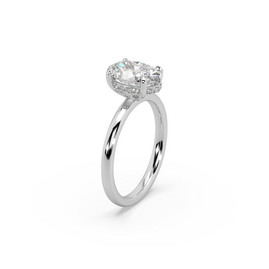 Exclusive 925 Silver 3.42 CT Owal Moissanite Studded Ladies Ring For Her