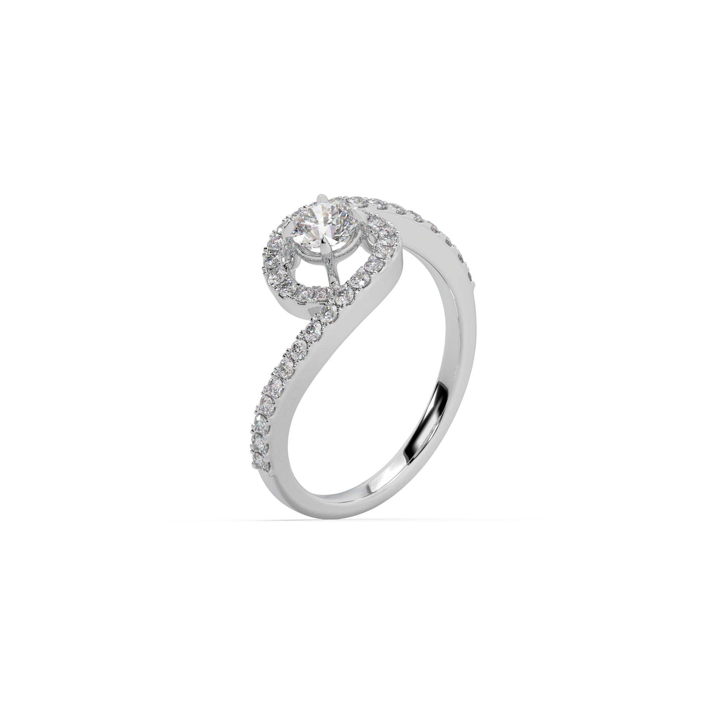 Guru Jewel's Round Solitaire Studded Astonishing Special Silver Ring For Her
