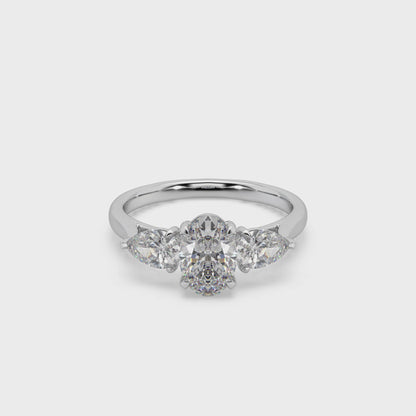 Fabulous 925 Silver Fancy Cut Moissanite Studded Trending Ladies Ring For Her