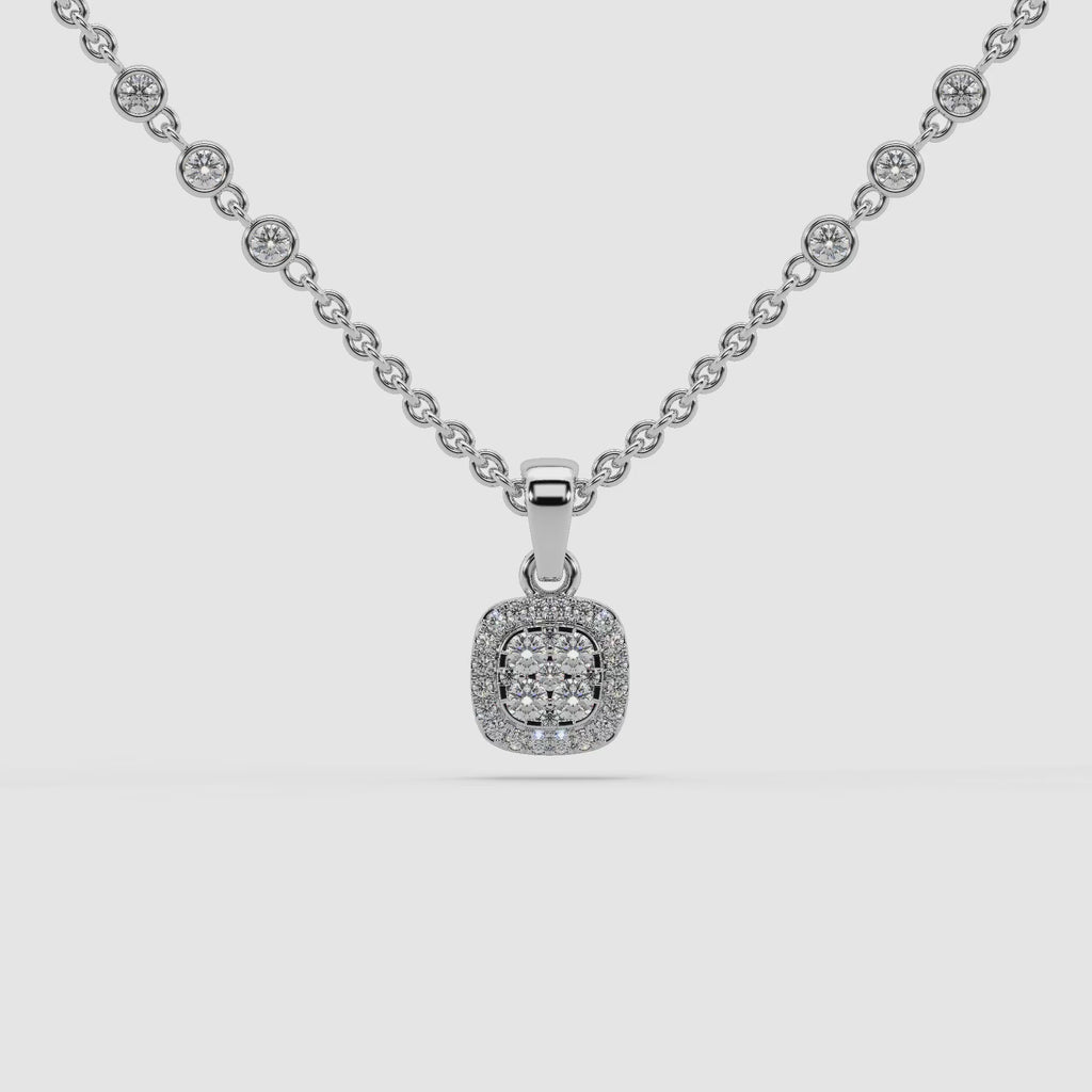 Guru Jewel's Impressive Diamond Studded Silver Only Pendent For Her