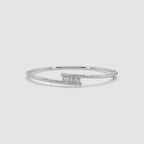 Guru Jewel's Round Diamond Studded Fascinating Silver Bracelet For Her
