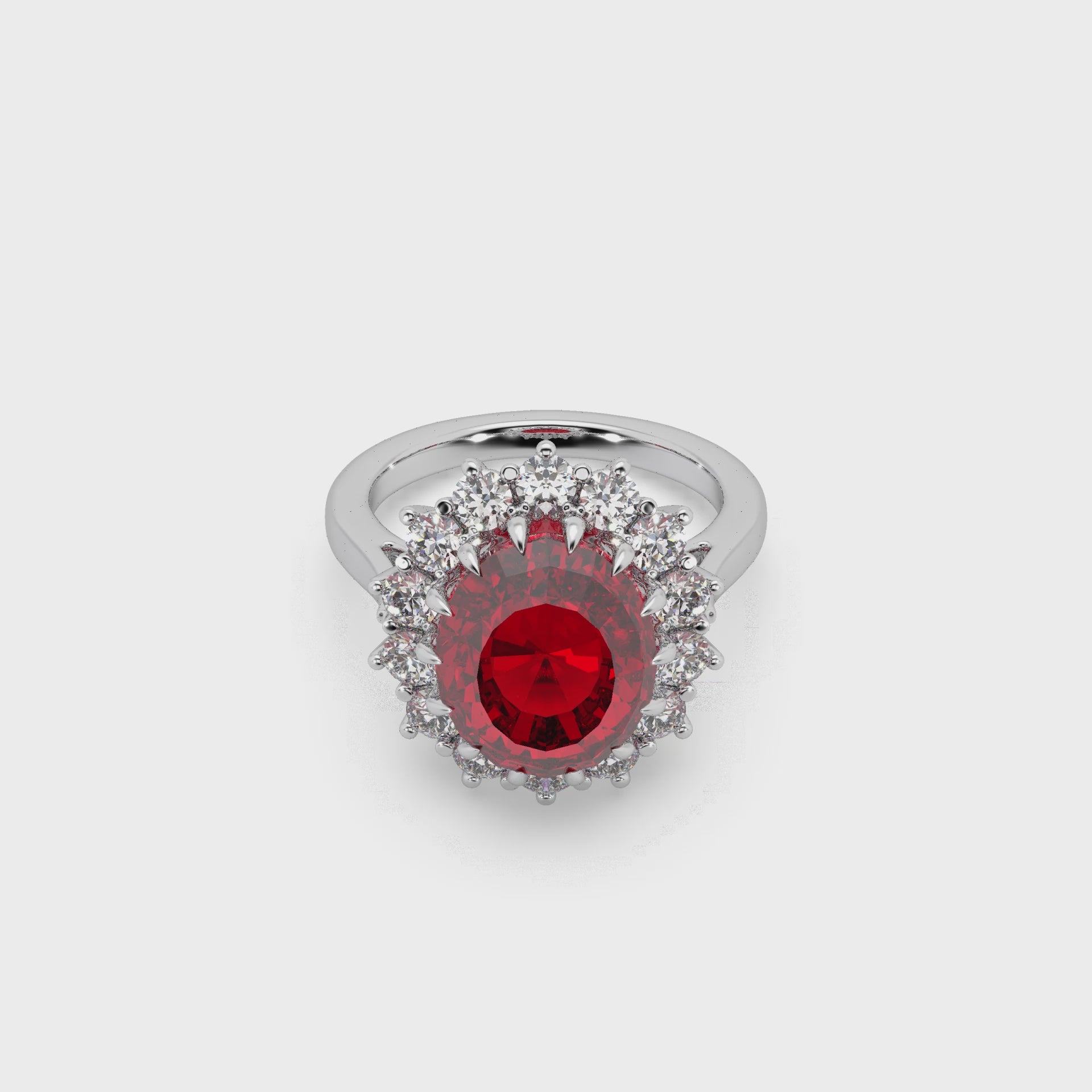 925 Silver Red Stone Ladies Ring For Her