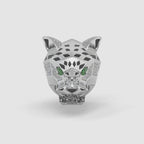 Guru Jewel's Devastating Panther Style Round Diamond Studded Silver Ring For Him