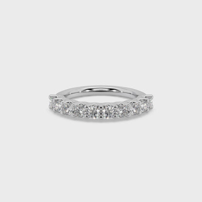Classic Eternity 925 Silver Moissanite Studded Ladies Ring For Her