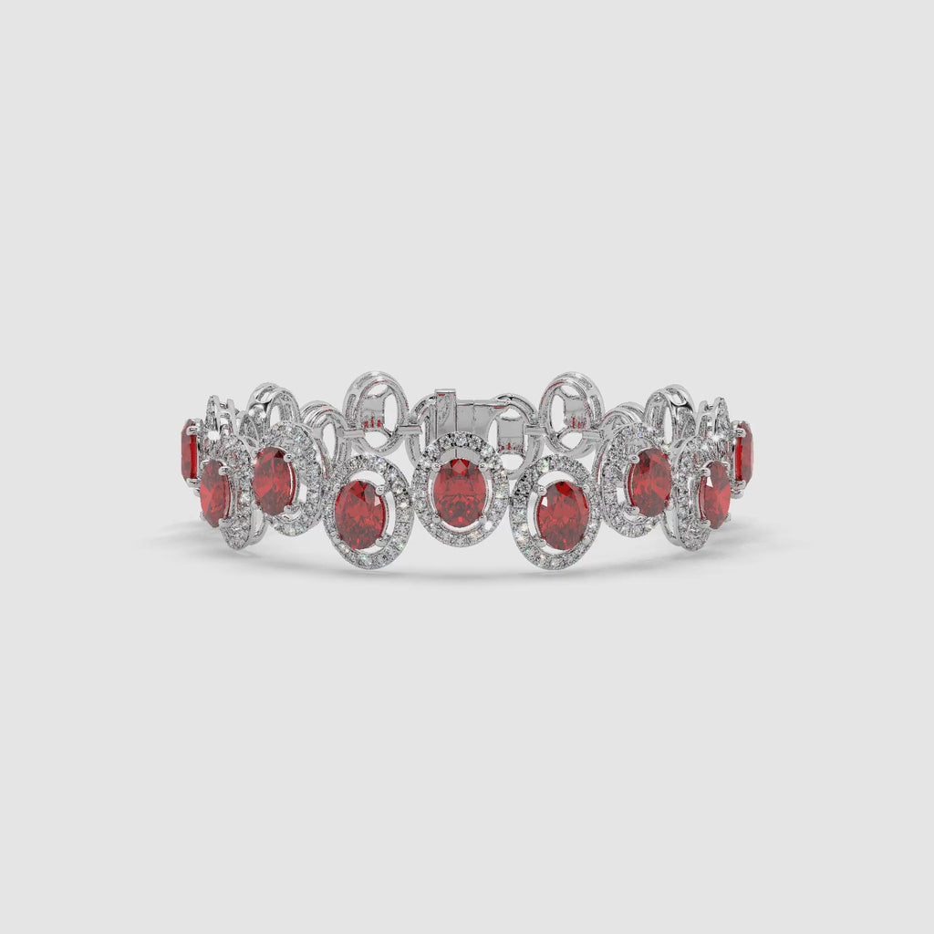 Guru Jewel's Round And Fancy Oval Diamond Studded Beauteous Bracelet For Her
