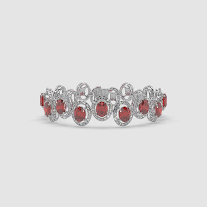 Guru Jewel's Round And Fancy Oval Diamond Studded Beauteous Bracelet For Her