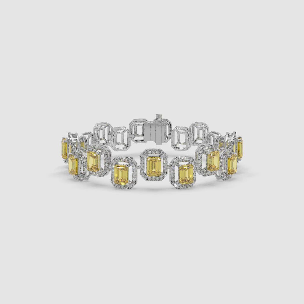 Guru Jewel's Round And Fancy Emerald Diamond Studded Attractive Bracelet For Her