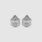 Guru Jewel's Attractive Fancy Pear Shape Diamond Studded Silver Earrings For Her