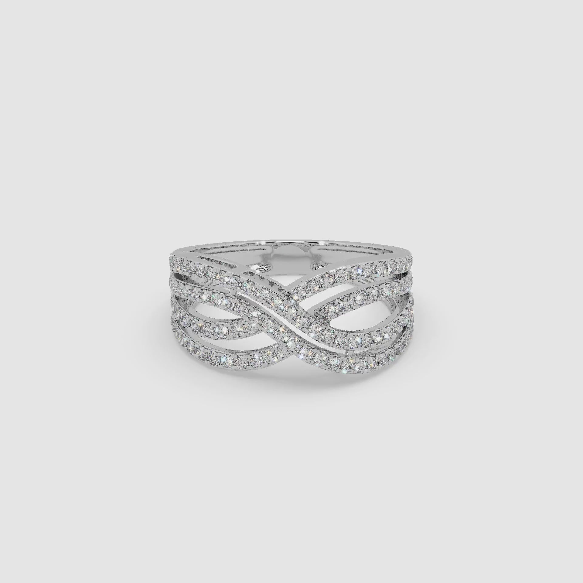 Guru Jewel's Round Diamond Studded Alluring Silver Ring For Her