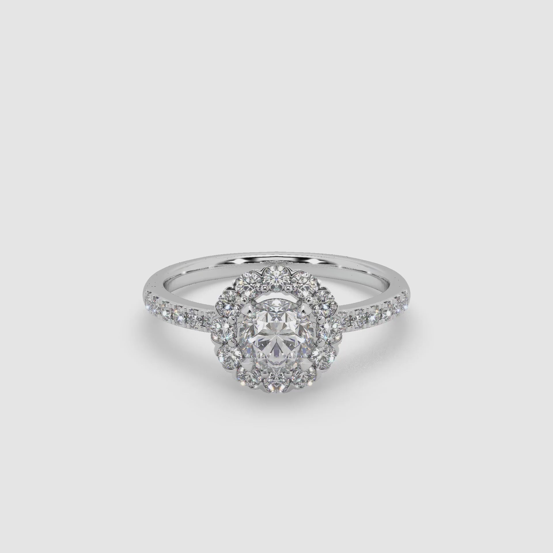 Guru Jewel's Round Solitaire Studded Silver Ring For Her