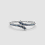 Guru Jewel's Beautiful Round And Baguette Diamond Studded Fabulous Silver Bracelet For Her