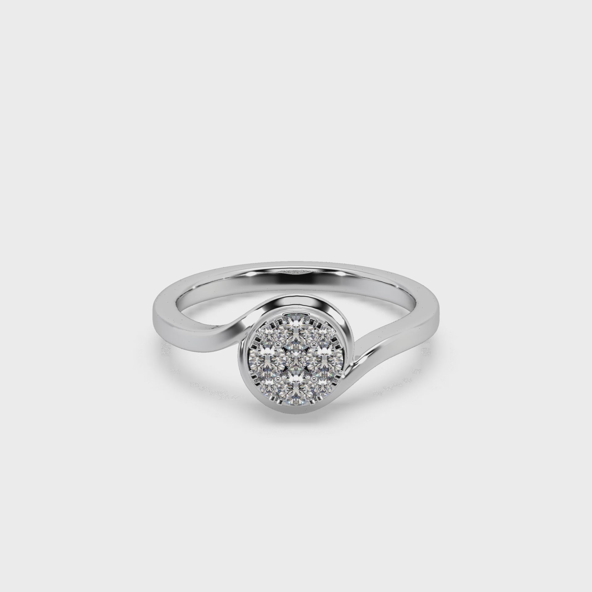 Captivating 925 Silver And Round Diamond Studded Ladies Ring For Her