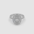 Guru Jewel's Round And Fancy Marquise Diamond Studded Silver Ring For Her