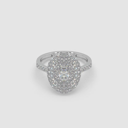 Guru Jewel's Round And Fancy Marquise Diamond Studded Silver Ring For Her