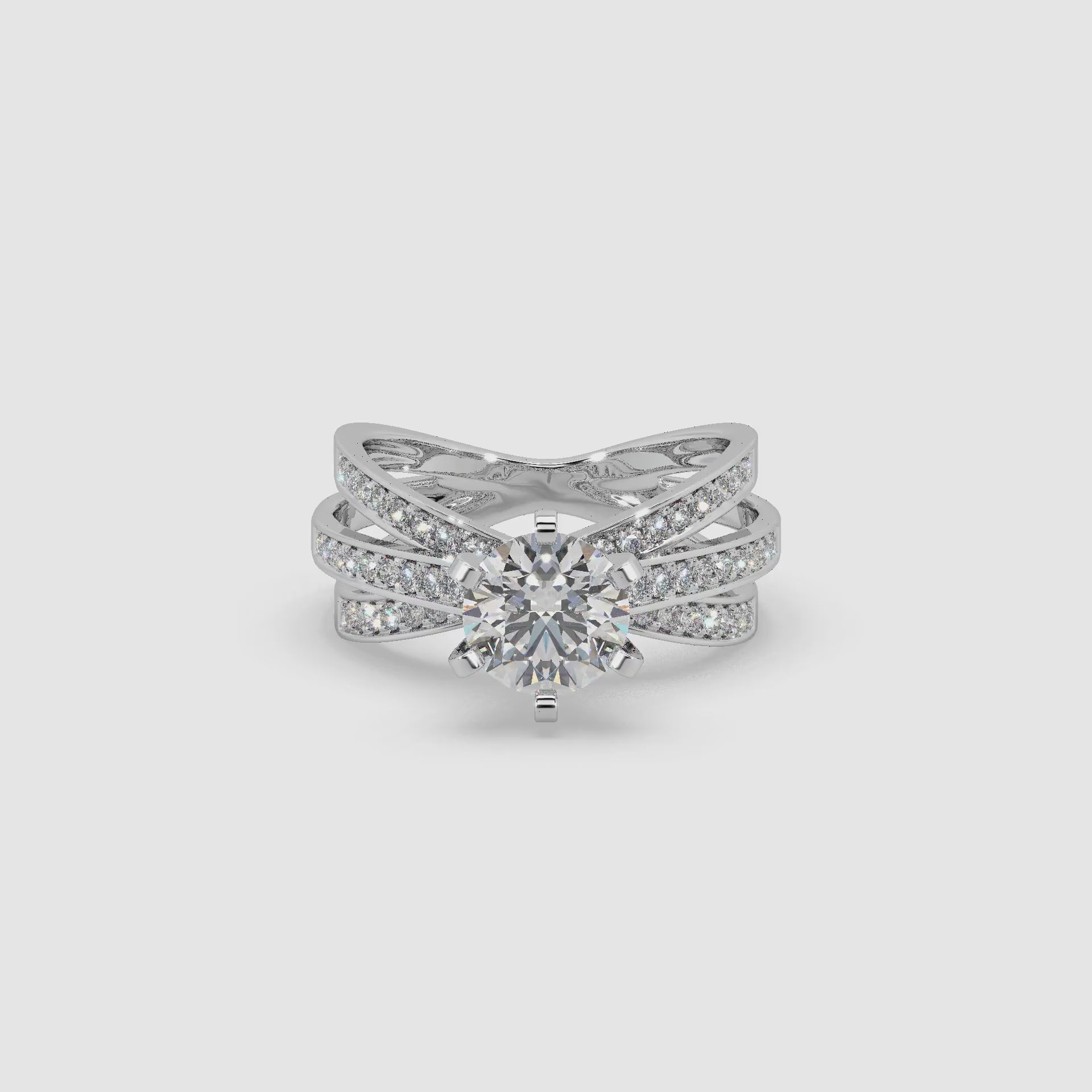 Guru Jewel's Round Solitaire Studded Impressive Silver Ring For Her