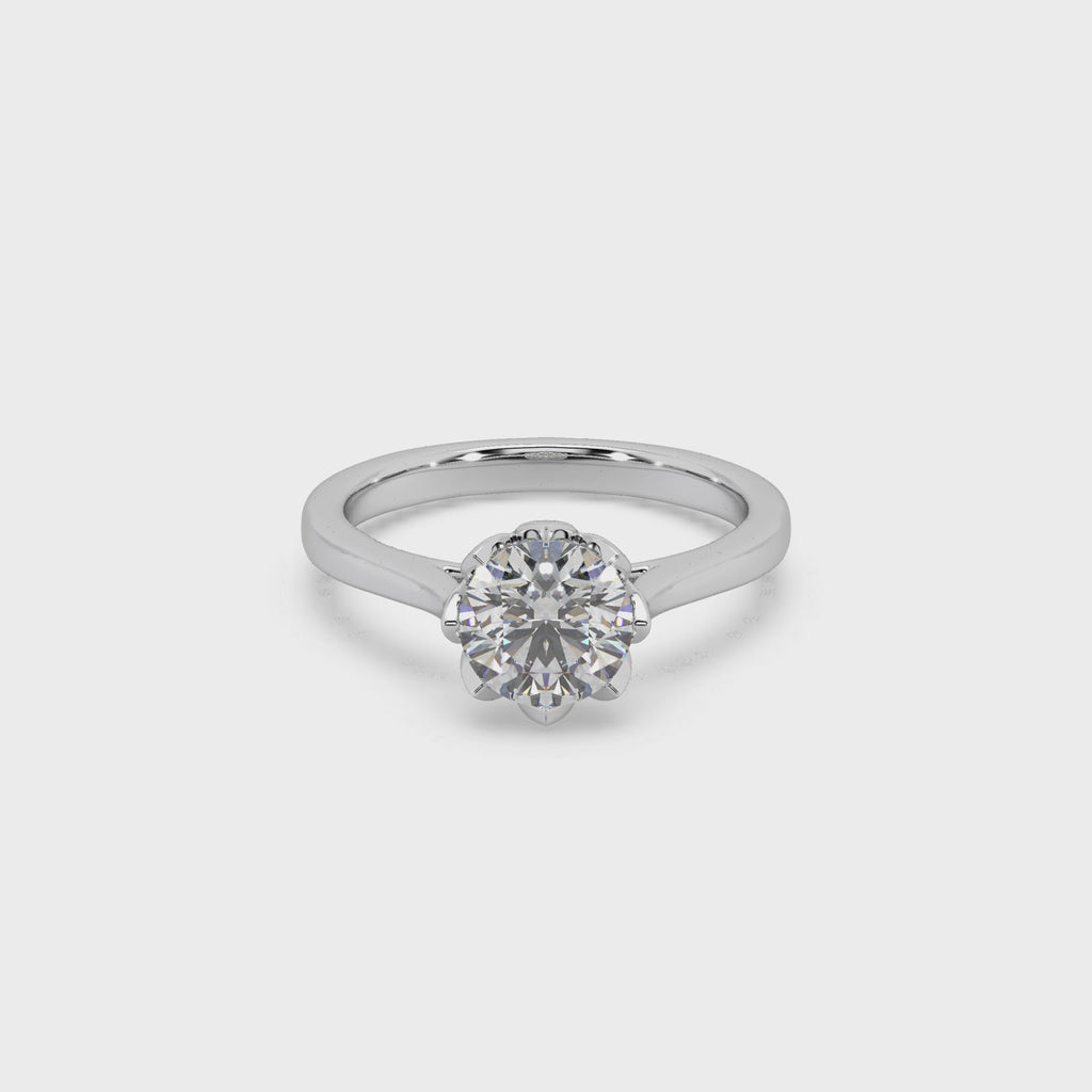 Beautiful 925 Silver Solitaire Studded Ladies Ring For Her