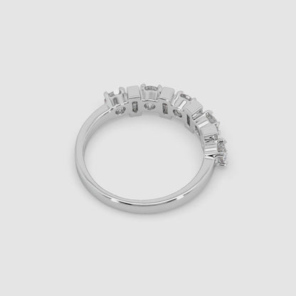 Guru Jewel's Bugget And Round Studded Silver Band Ring For Her