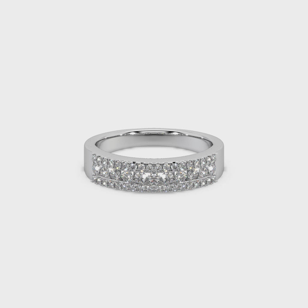 Impressive 925 Silver And Diamond Studded Ladies Ring For Her