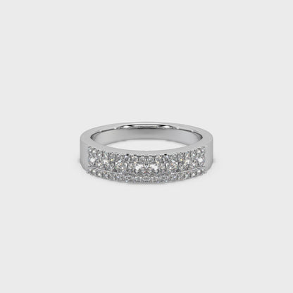 Impressive 925 Silver And Diamond Studded Ladies Ring For Her
