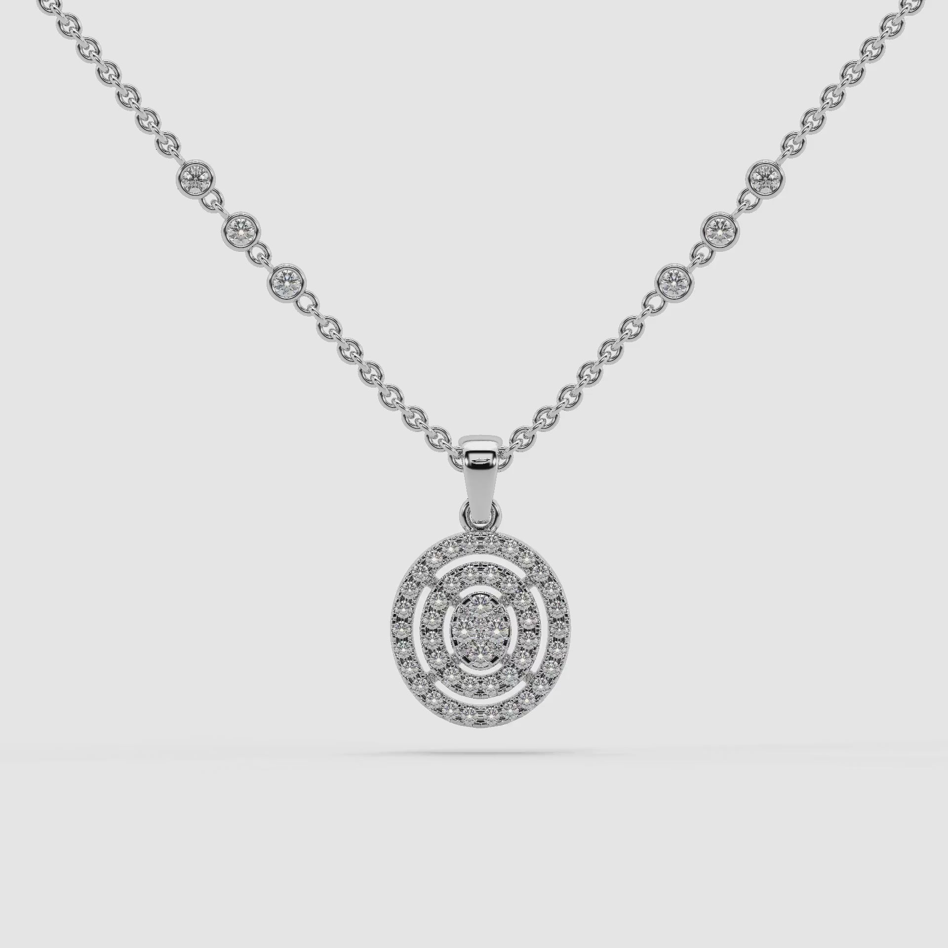 Guru Jewel's Prepossessing Diamond Studded Silver Only Pendent For Her