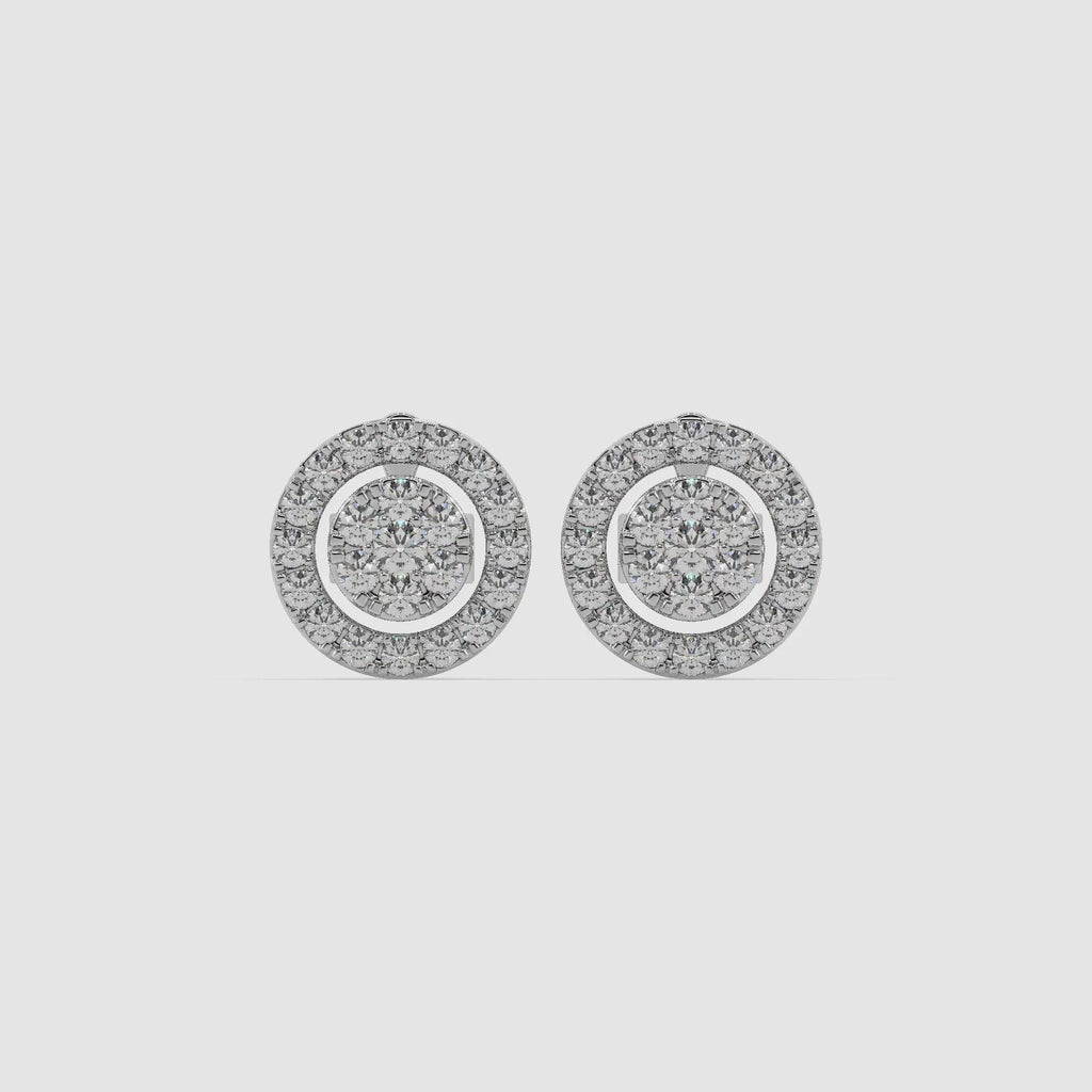 Guru Jewel's Round Diamond Studded Fascinating Design Earrings For Her