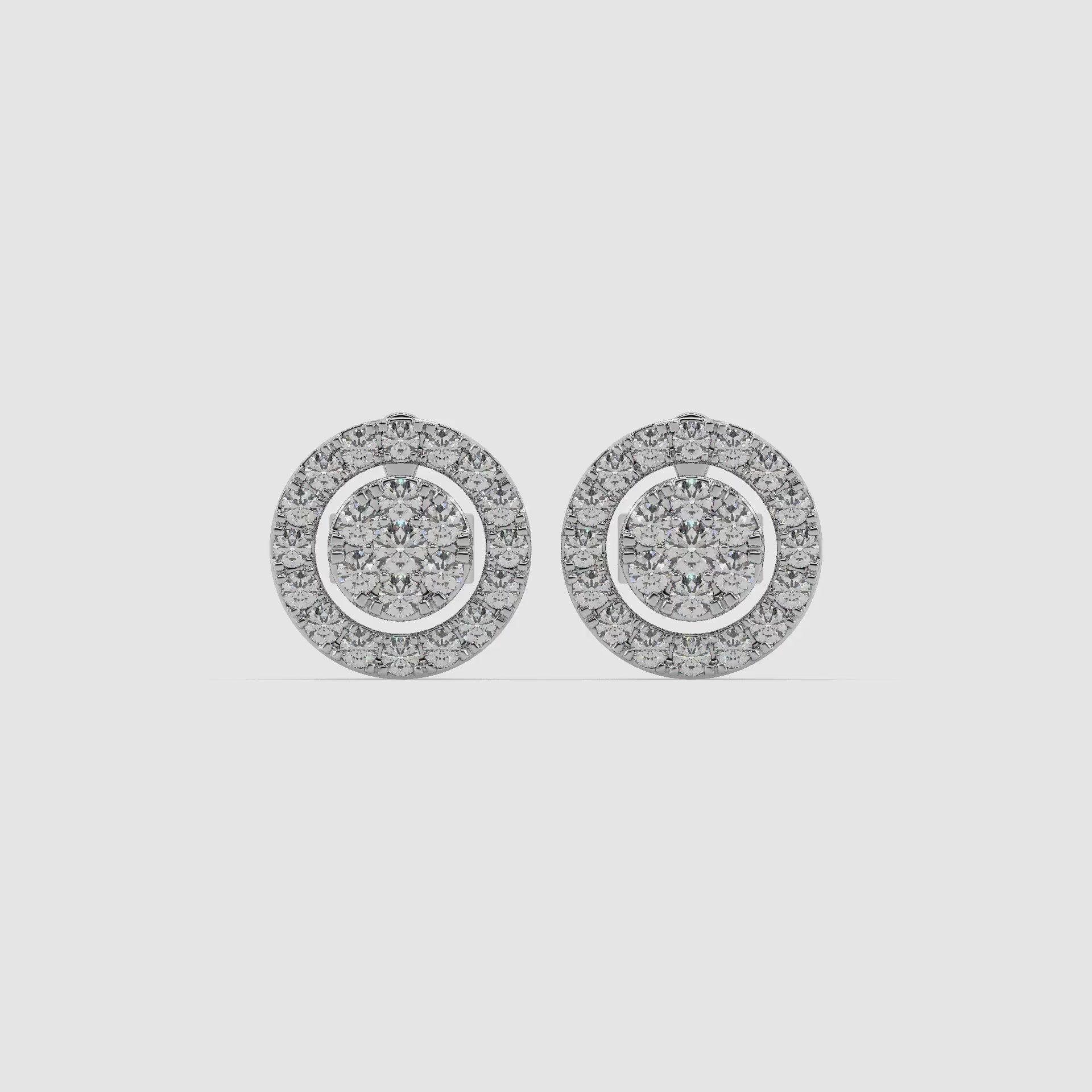 Guru Jewel's Round Diamond Studded Fascinating Design Earrings For Her