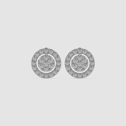 Guru Jewel's Round Diamond Studded Fascinating Design Earrings For Her
