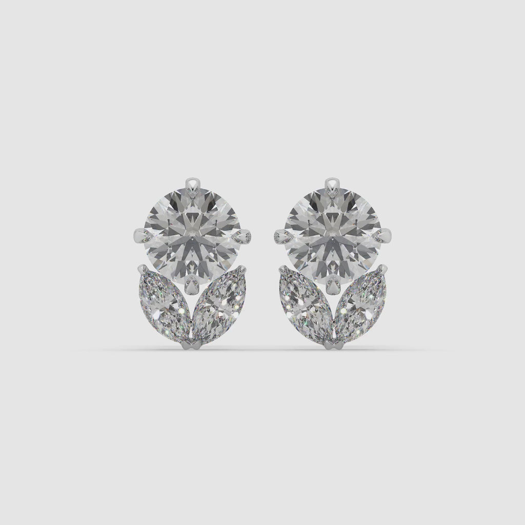 Guru Jewel's Round And Marquise Studded Earrings For Her