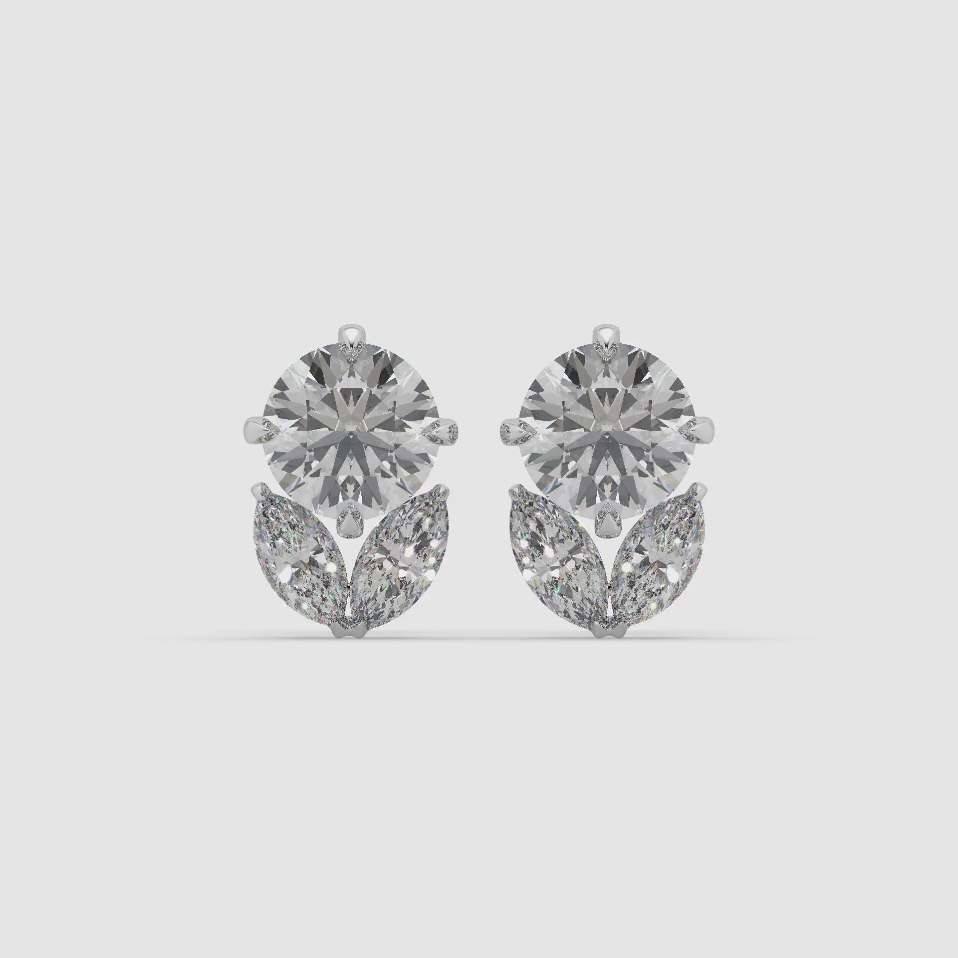 Guru Jewel's Round And Marquise Studded Earrings For Her