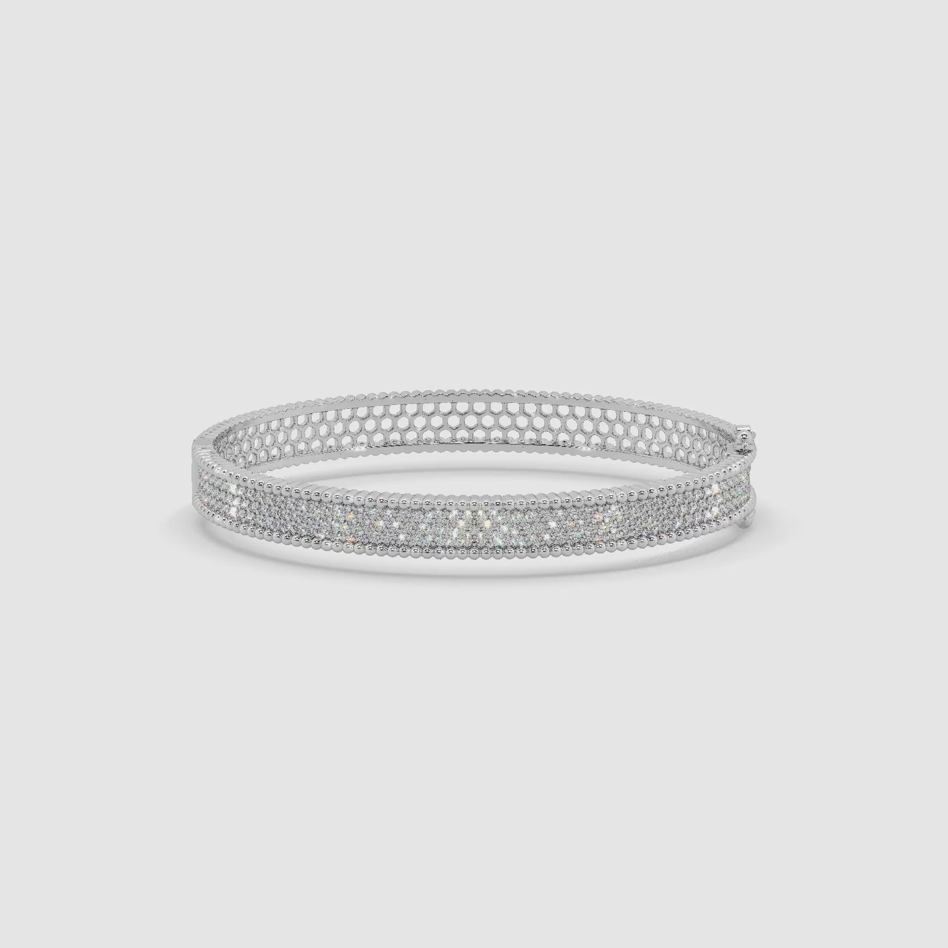 Guru Jewel's Round Diamond Studded Exclusive Silver Bracelet For Her