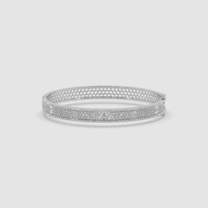 Guru Jewel's Round Diamond Studded Exclusive Silver Bracelet For Her