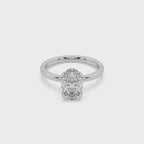 Exclusive 925 Silver 3.42 CT Owal Diamond Studded Ladies Ring For Her