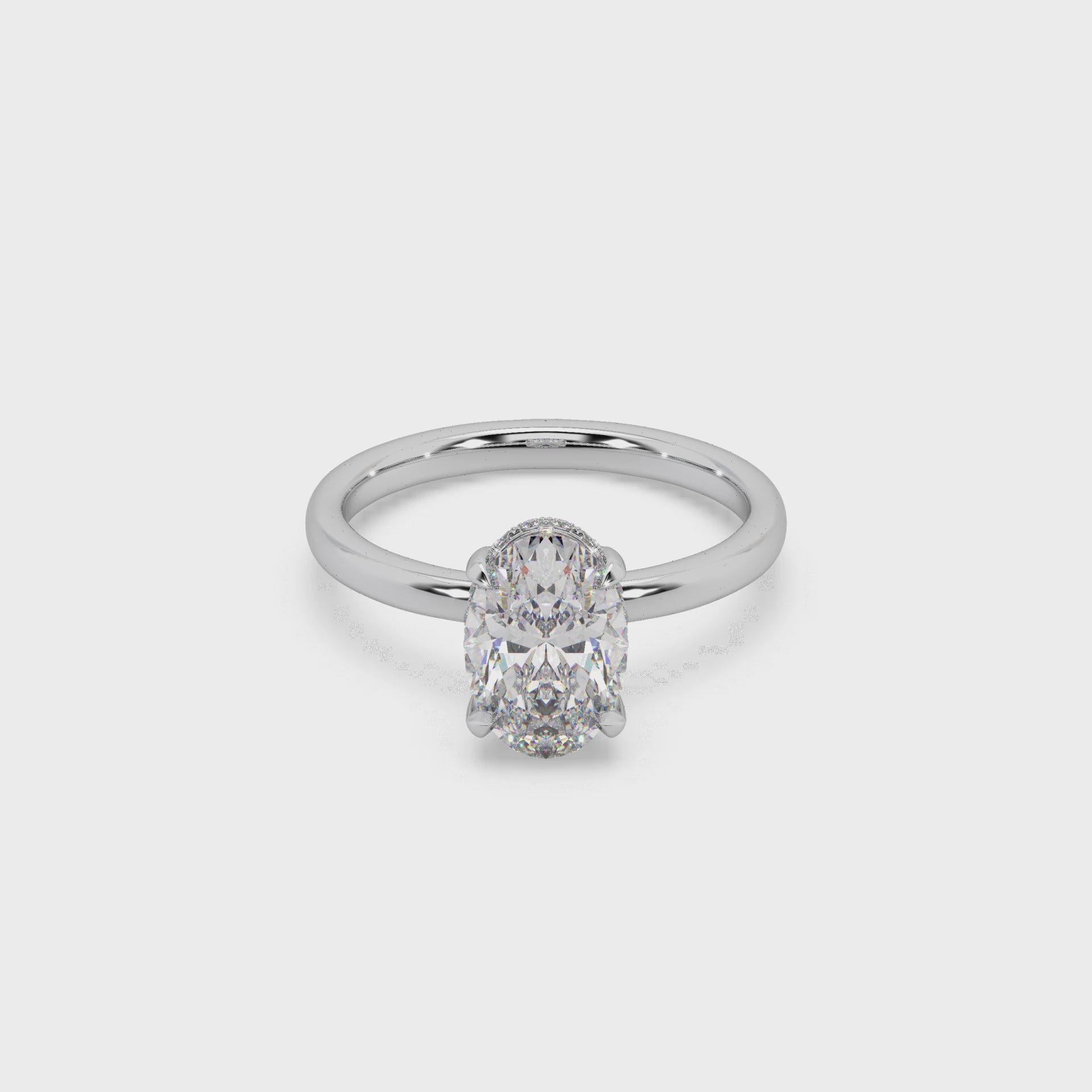 Exclusive 925 Silver 3.42 CT Owal Diamond Studded Ladies Ring For Her