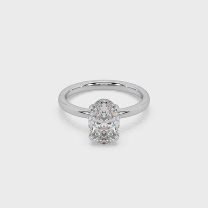 Exclusive 925 Silver 3.42 CT Owal Moissanite Studded Ladies Ring For Her