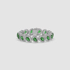 Guru Jewel's Round And Fancy Pear Diamond Studded Fascinating Silver Bracelet For Her