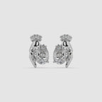 Guru Jewel's Devastating Hand Design Diamond Studded Silver Earrings For Her