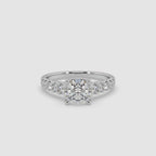 Guru Jewel's Round Solitaire Studded Exclusive Silver Ring For Her