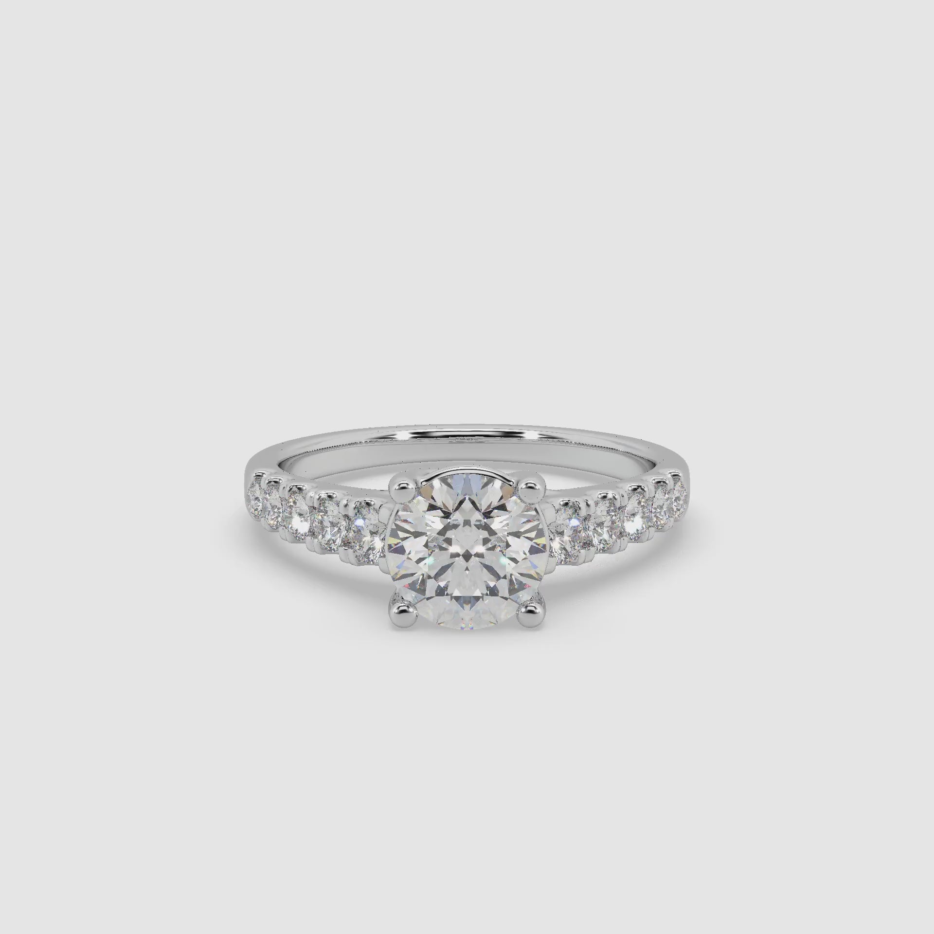 Guru Jewel's Round Solitaire Studded Exclusive Silver Ring For Her