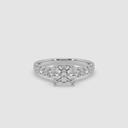 Guru Jewel's Round Solitaire Studded Exclusive Silver Ring For Her
